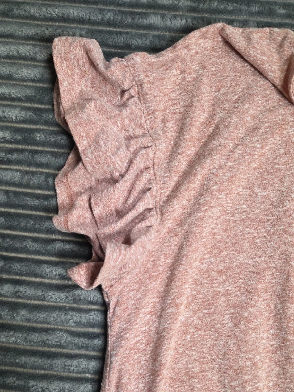 Sonoma Dusty Rose Flutter Sleeve Smocked-Hem Tee - Picture 5 of 7